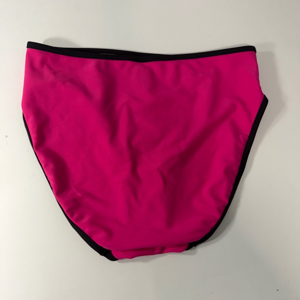 Spiegel‎ Bikini Bottoms Pink Black High Waist Swim Briefs 10 9659-41 New - Picture 6 of 7